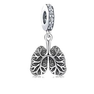 Anatomical Lungs S925 Sterling Silver, Pandora Moments Compatible Charm